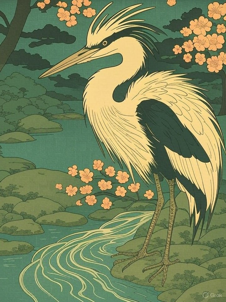 Yokai bird - Aosaginohi