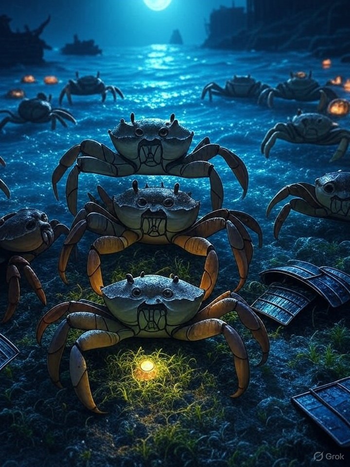 Crab with human-like features