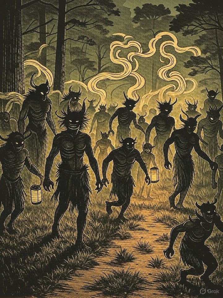 Yokai parade illustration