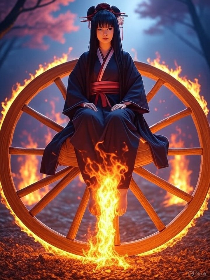 Katawa-guruma yokai illustration