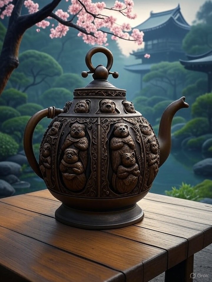 Tanuki teakettle folklore