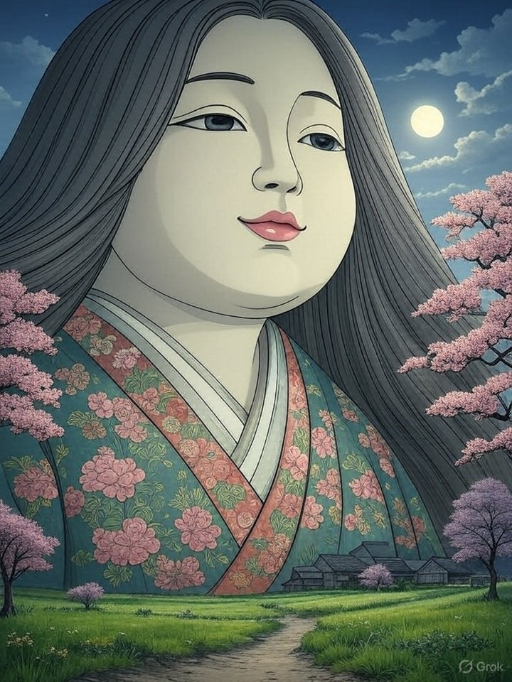 Ōkubi ghost face in the sky