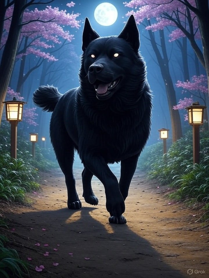 Okuri-inu yokai dog illustration