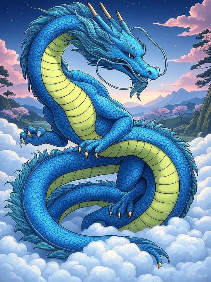 Seiryū Azure Dragon illustration