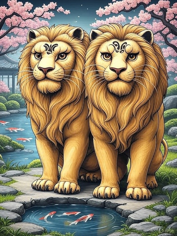 Shishi lion-dog temple statue