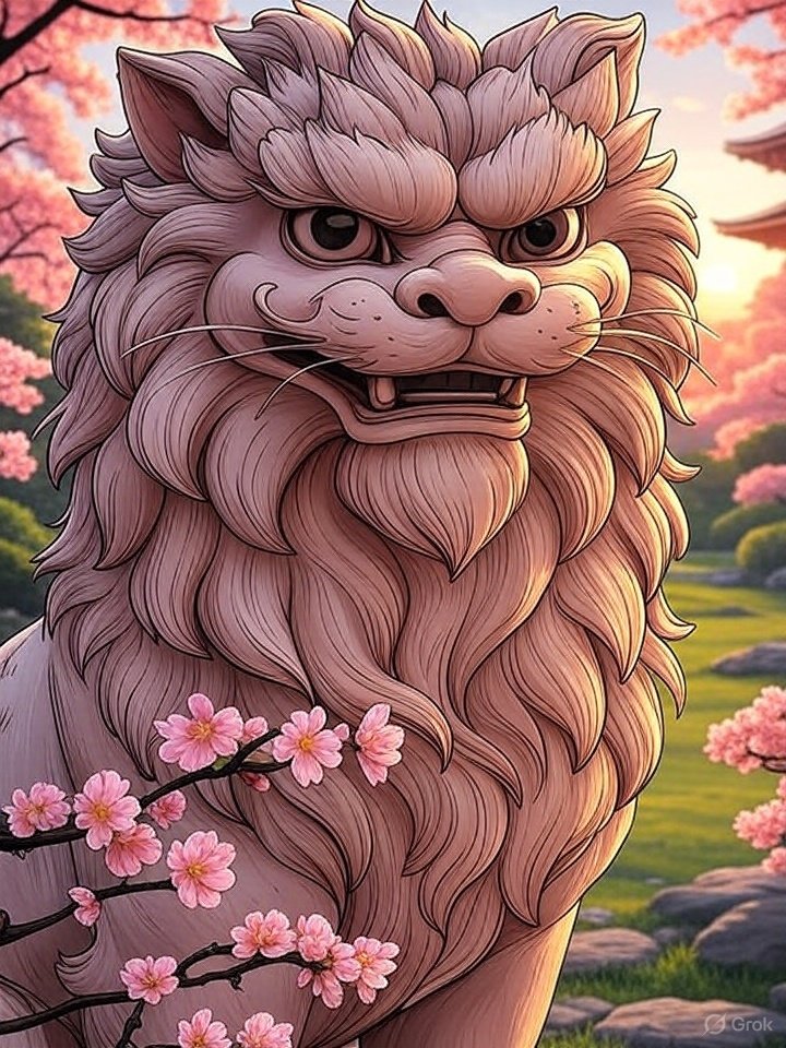 Japanese guardian lion shishi