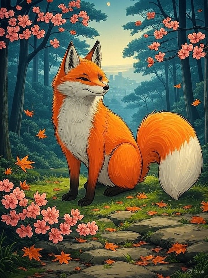 Elegant fox spirit kitsune Sotan